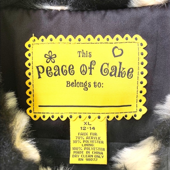 Piece of Cake Girls Faux Fur Jacket - Picture 2 of 4